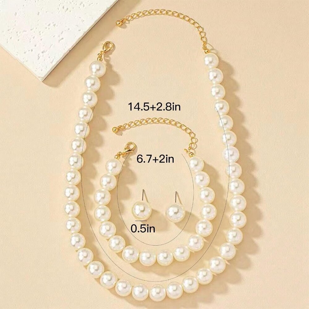 Classic Pearl Necklace and Elegant Earrings for Bridesmaids – Chic Wedding Set - Picture 9 of 9